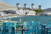 ミコノス島のカフェ